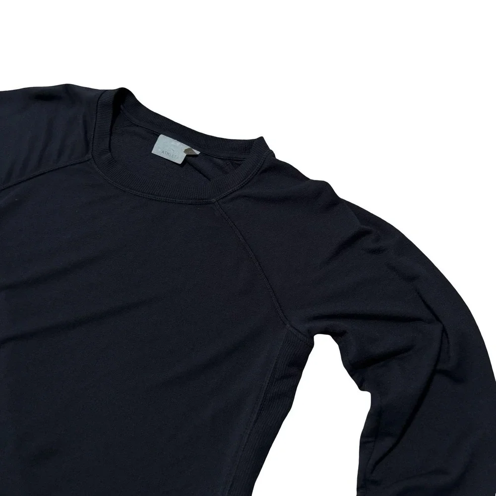 Athleta Women's Long Sleeve Yoga‎ Gym Training Shirt Top Black Size M 18.5 x 28